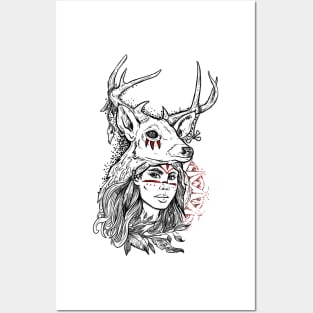 Deer priestess Posters and Art